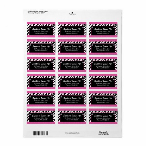 Matching Zebra Print Labels Zazzle