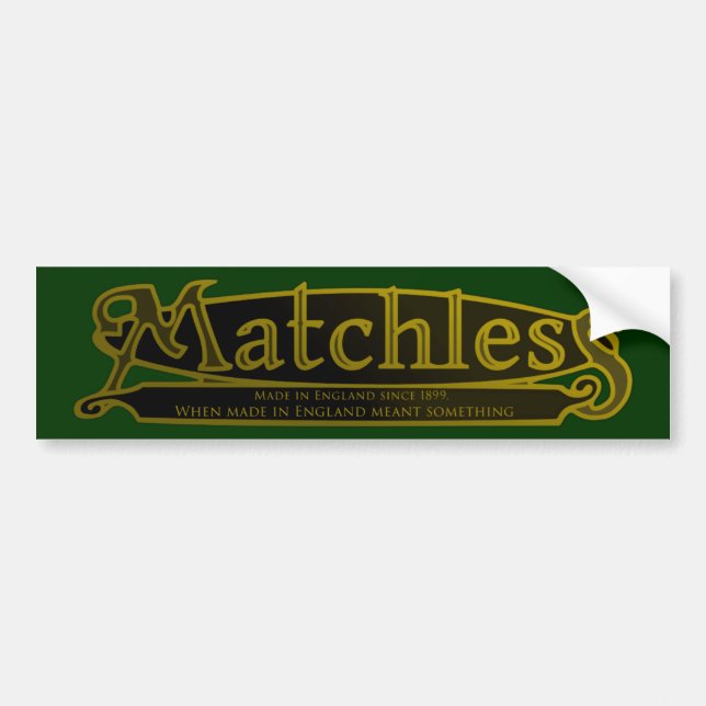 MATCHLESS,VINTAGE MOTORCYCLE EMBLEM. BUMPER STICKER (Front)