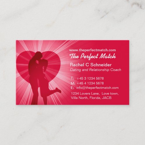 Matchmaker relationship coach business card