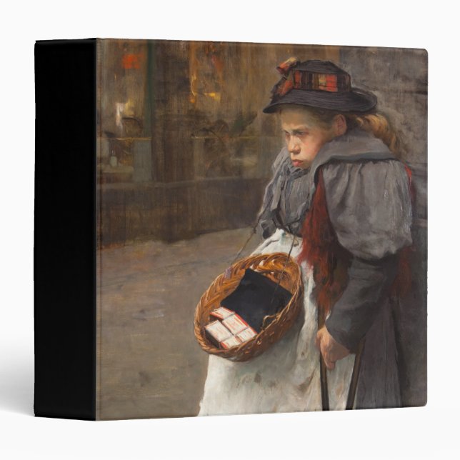 Matchstick Girl Poor Street Urchin Urban Poverty   3 Ring Binder (Front/Spine)