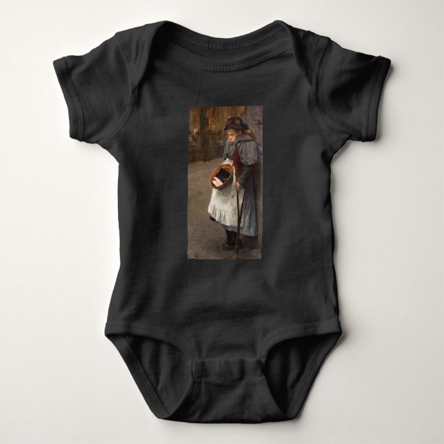 Matchstick Girl Poor Street Urchin Urban Poverty   Baby Bodysuit (Front)