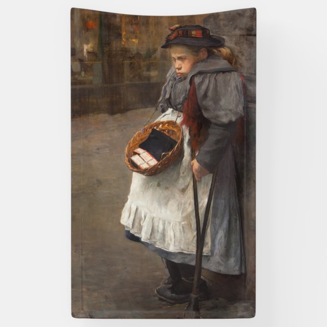 Matchstick Girl Poor Street Urchin Urban Poverty   Banner (Vertical)