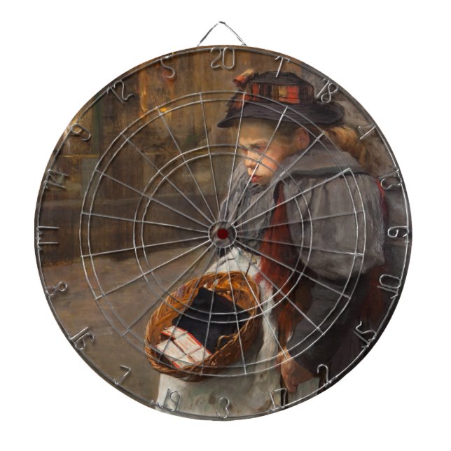 Matchstick Girl Poor Street Urchin Urban Poverty   Dart Board (Front)