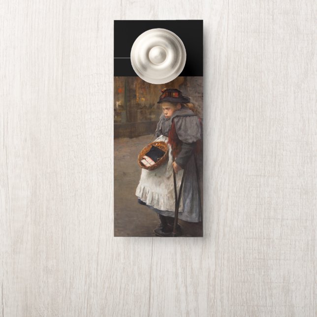 Matchstick Girl Poor Street Urchin Urban Poverty   Door Hanger (On Knob)