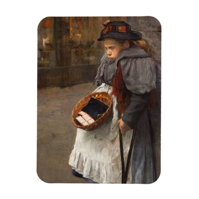 Matchstick Girl Poor Street Urchin Urban Poverty   Magnet (Vertical)