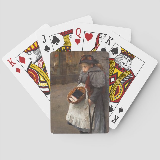 Matchstick Girl Poor Street Urchin Urban Poverty   Poker Cards (Back)