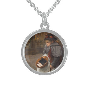 Matchstick Girl Poor Street Urchin Urban Poverty Sterling Silver Necklace