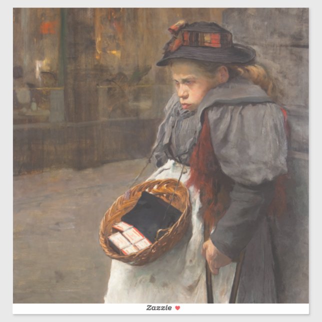Matchstick Girl Poor Street Urchin Urban Poverty   Sticker (Sheet)