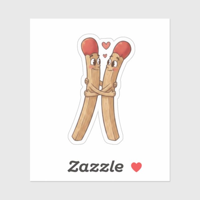 Matchstick Valentine's Day Sticker (Sheet)