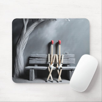 Matchsticks Sitting On a Bench Mouse Pad