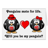 Mate for Life Will You Be My Penguin Proposal Love (Front Horizontal)