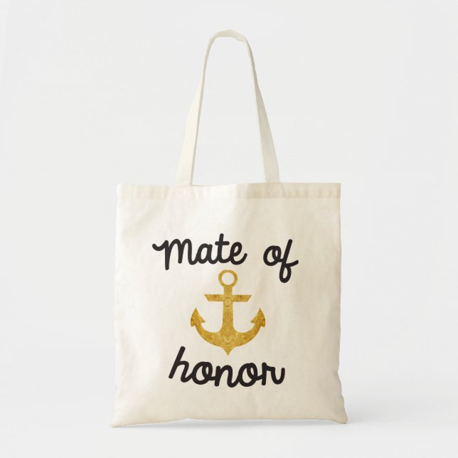 Mate Of Honor Nautical Anchor Tote Bag (Front)