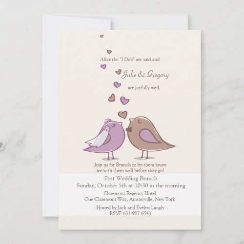 Mated Post Wedding Lavender Brunch Invitation