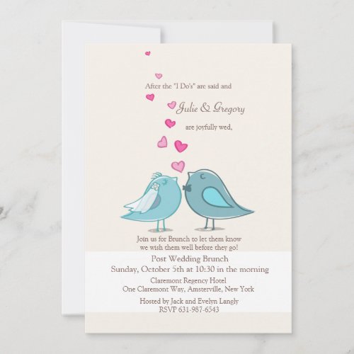 Mated Post Wedding Teal Brunch Invitation