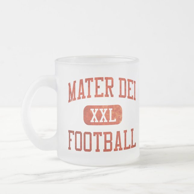Mater Dei Monarchs Football Frosted Glass Coffee Mug (Left)