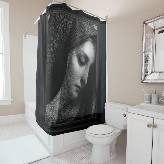 Mater Dolorosa Engraving by Carlo Dolci Shower Curtain (In Situ)