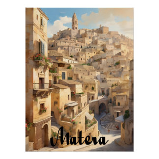 Matera Italy Historic Town Travel Poster
