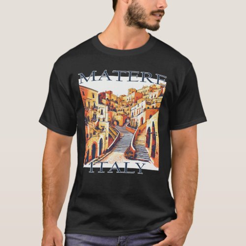 Matera Italy _ Timeless Elegance in Vector Art T_Shirt