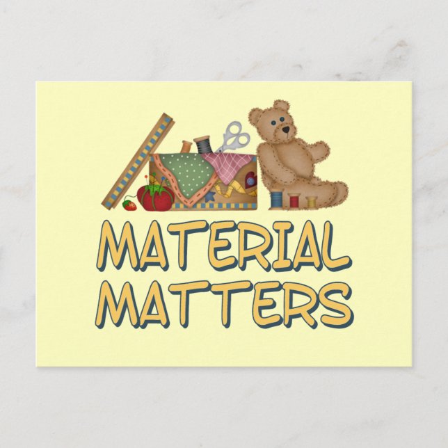 Material Matters Sewing Humor Postcard (Front)