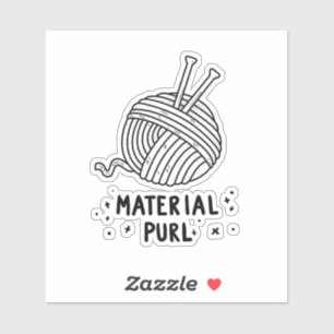 Material Purl Fabulous Knitting Pun Die-Cut Sticker