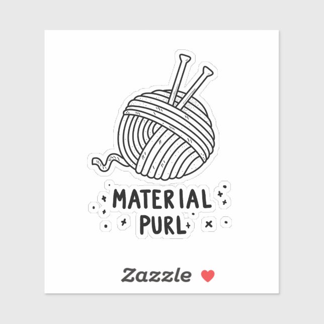 Material Purl Fabulous Knitting Pun Die-Cut Sticker (Sheet)