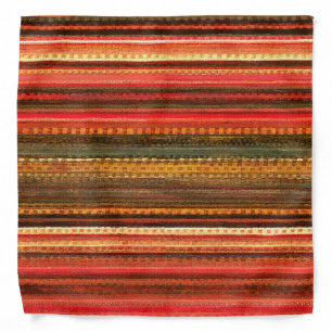 Material Textile Stripes Red Orange and Green Bandana