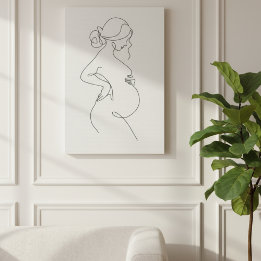 Maternal Elegance: Pregnant Women Line Art