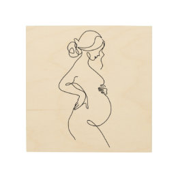 Maternal Elegance: Pregnant Women Line Art