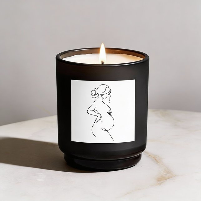 Maternal Elegance: Pregnant Women Line Art Classic Round Sticker (Creator Uploaded)