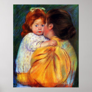 Maternal Kiss 1896 by Mary Stevenson Cassatt Poster