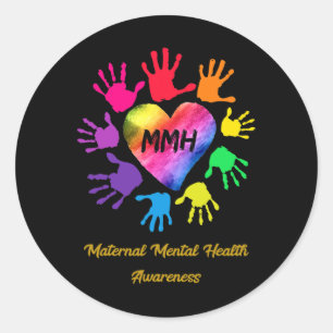Maternal Mental Health Awareness Hands Gift Classic Round Sticker