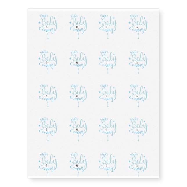 Maternity Funny Pregnancy Winter Baby Is Coming Temporary Tattoos (Front)