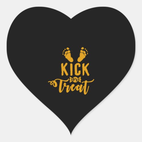 Maternity Kick or Treat Halloween Pregnancy Heart Sticker