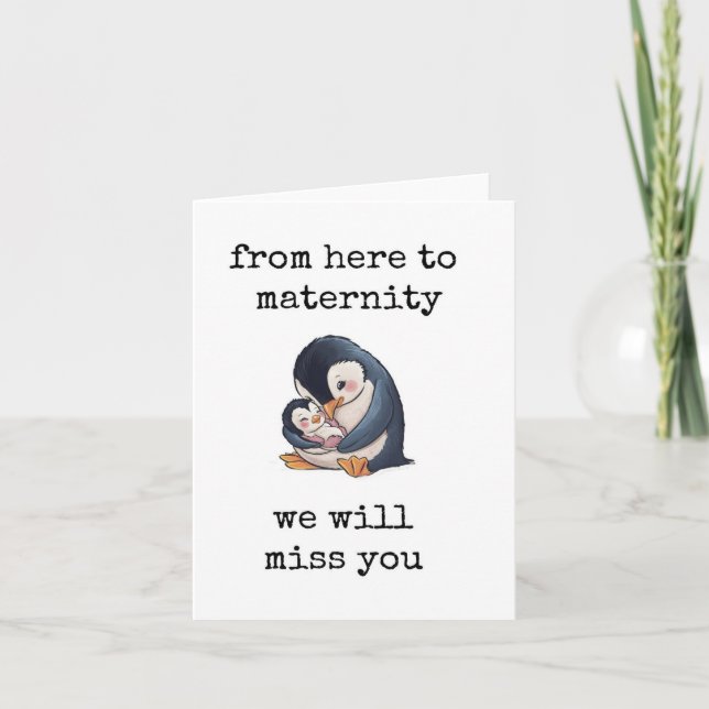 Maternity Leave Card, Cute, We Will Miss You Card (Front)