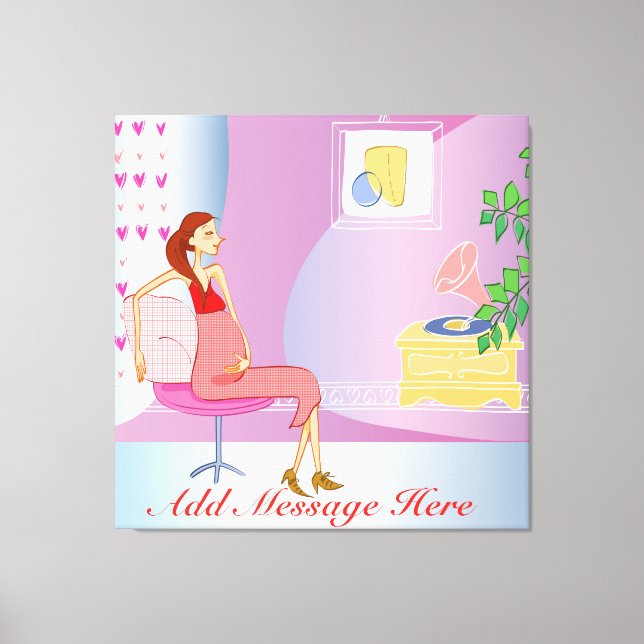 Maternity Mom Wrapped Canvas Print (Front)