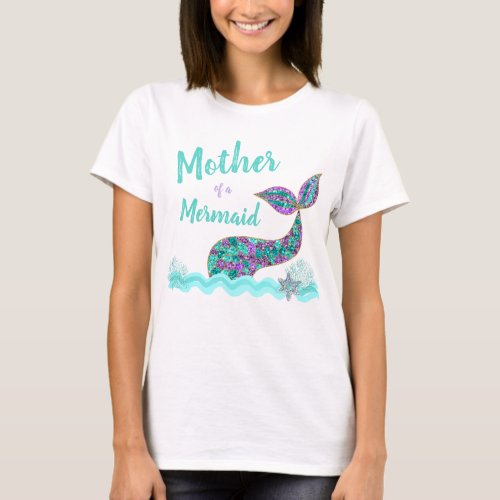 Maternity Mother of a Mermaid birthday tshirt