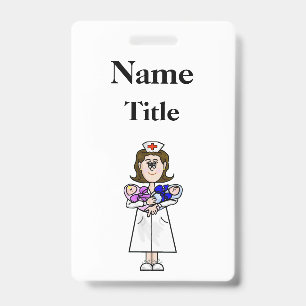 Maternity Nurse With Babies Badge Customize It!