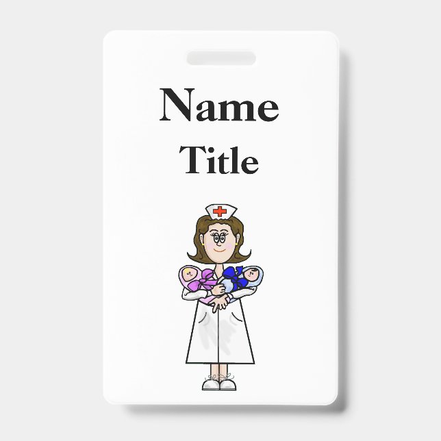 Maternity Nurse With Babies Badge Customize It! (Front)