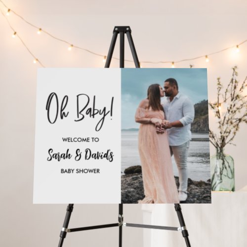 Maternity photo Oh Baby Shower Custom couple names Foam Board