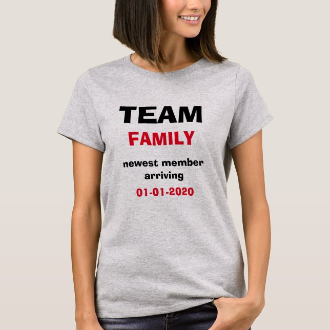 Maternity Pregnancy Announcement Team T Shirt (Front)