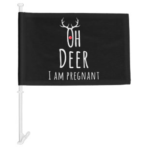Maternity Pregnancy Pregnant Baby Christmas Deer Car Flag
