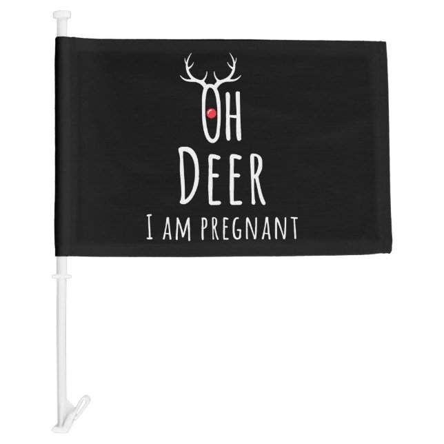 Maternity Pregnancy Pregnant Baby Christmas Deer Car Flag (Front)