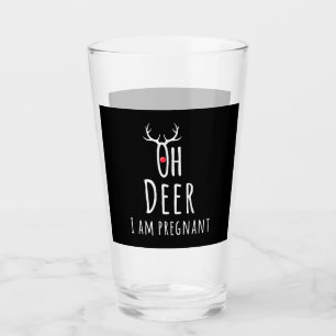 Maternity Pregnancy Pregnant Baby Christmas Deer Glass