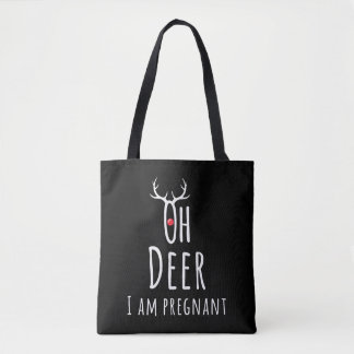 Maternity Pregnancy Pregnant Baby Christmas Deer Tote Bag