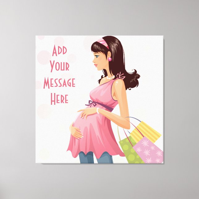 Maternity Shopping Girl  Wrapped Canvas (Front)