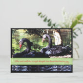 Mates for Life Black Swans Wedding Invitation (Standing Front)