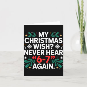 Math 67 Meme Funny Six Seven Christmas Student 6 7 Card