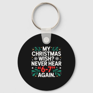 Math 67 Meme Funny Six Seven Christmas Student 6 7 Keychain