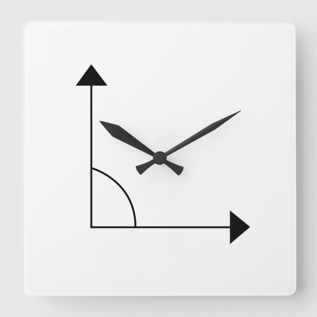 Math 90 Degree Right Angle Math  Square Wall Clock (Front)