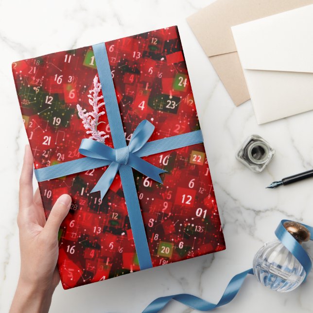 Math Abstract Christmas Red Green  Wrapping Paper (Gifting)